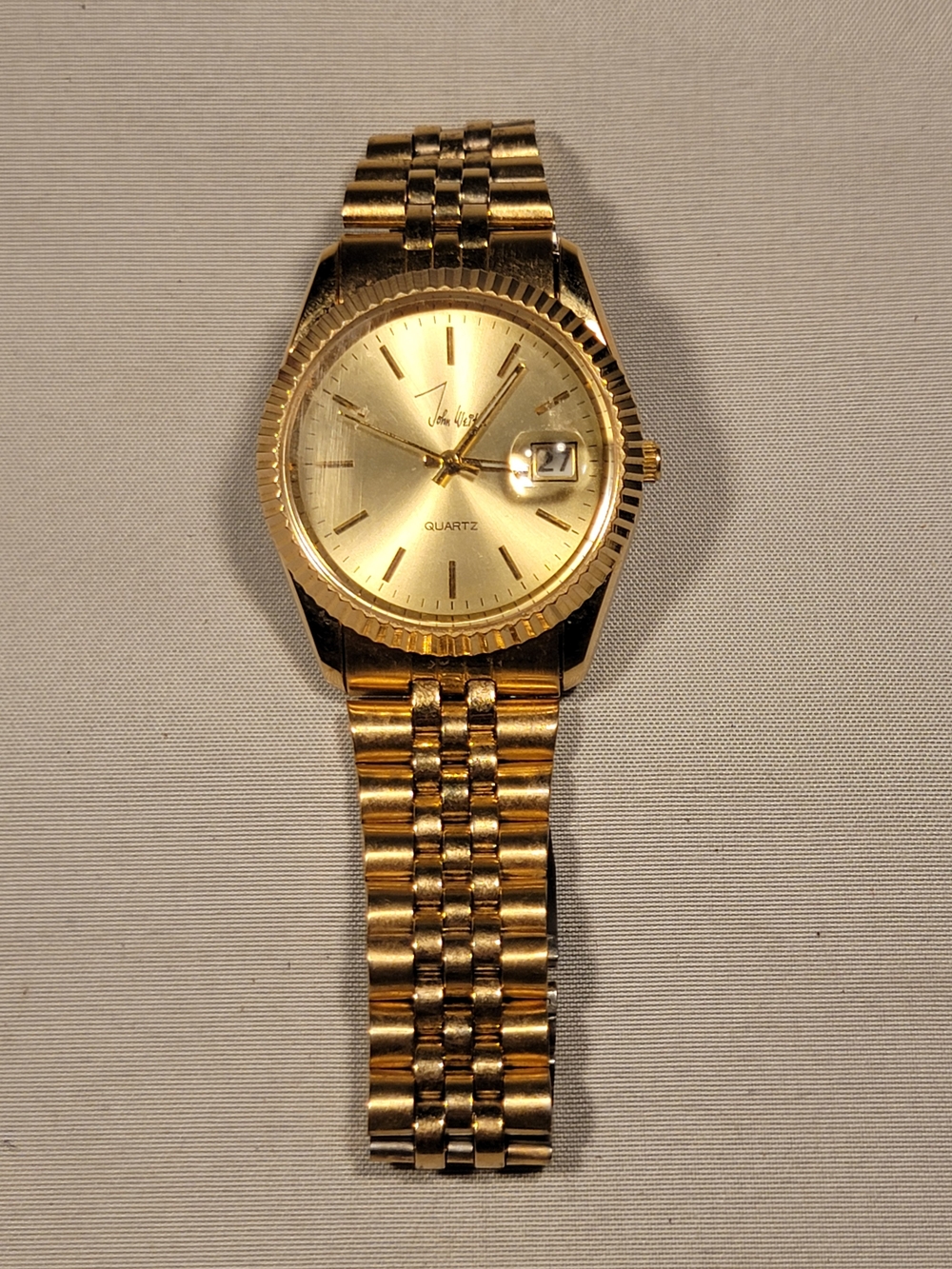 John Weitz Gold Tone Women's Quartz Watch with Date Window
